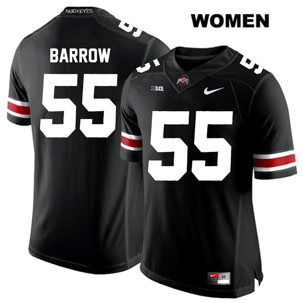 Ohio State Buckeyes Women's Malik Barrow #55 White Number Black Authentic Nike College NCAA Stitched Football Jersey XA19P48NL
